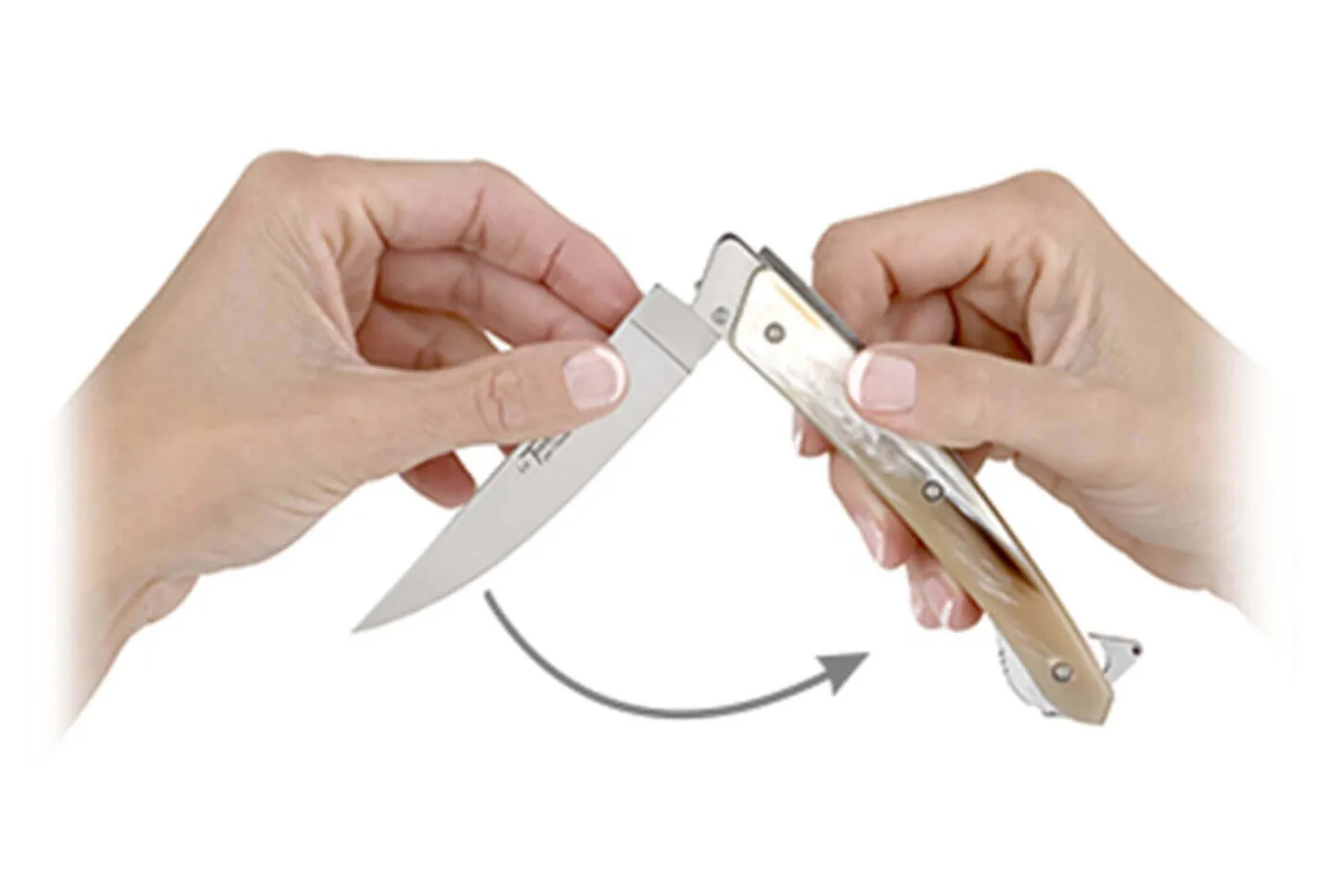 Couteau pliant Le Thiers Verrou Claude Dozorme manche corne claire 12cm
