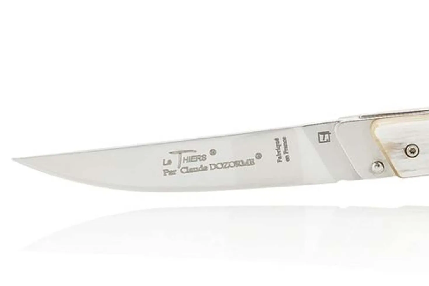 Couteau pliant Le Thiers Verrou Claude Dozorme manche corne claire 12cm