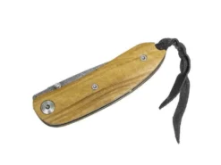 Couteau pliant LionSteel Mini acier damas manche olivier 8cm