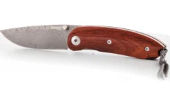 Couteau pliant LionSteel Mini acier damas manche bois de santos 8cm