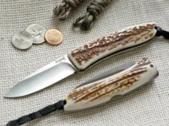Couteau pliant LionSteel Opera manche 10cm lacet + étui
