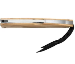 Couteau pliant LionSteel Opera acier damas manche 10cm + lacet