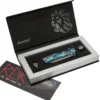 Couteau pliant LionSteel ROK damas manche titanium bleu 11cm