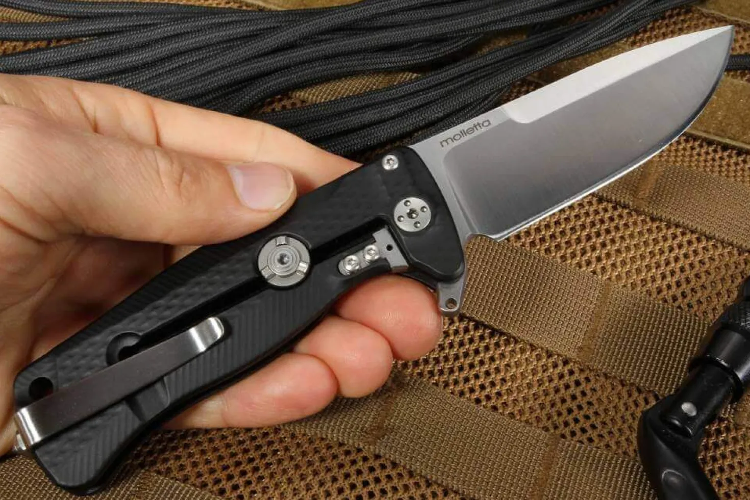 Couteau pliant LionSteel SR22 manche alu 10cm pic brise-vitre