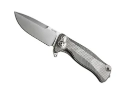 Couteau pliant LionSteel SR11 manche titanium 12cm pic brise-vitre + étui cuir