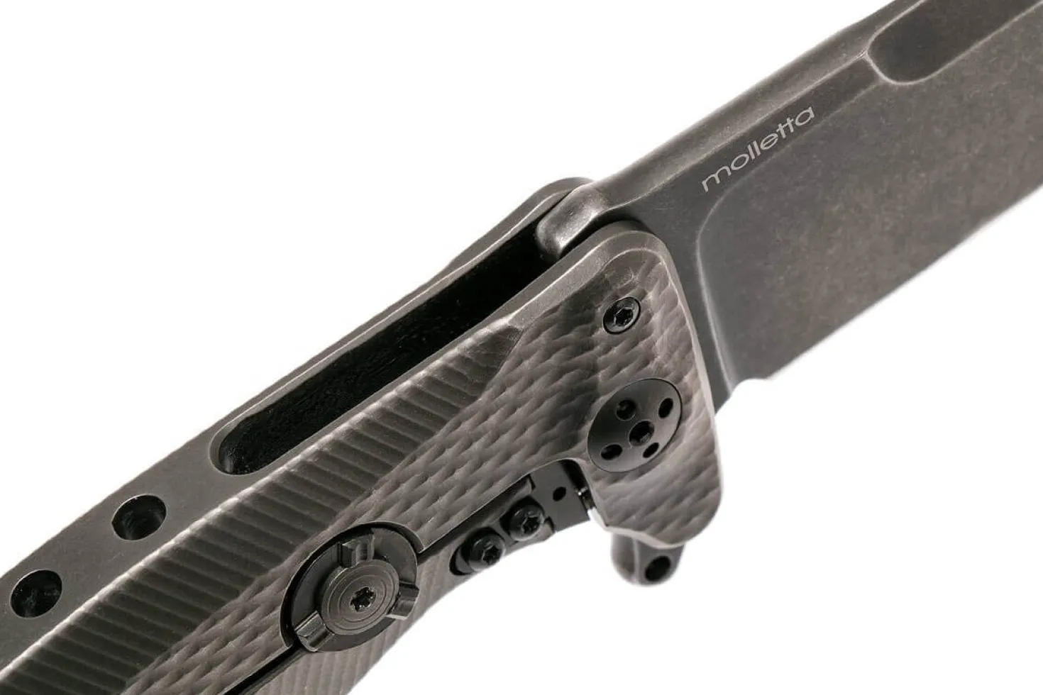 Couteau pliant LionSteel SR11 manche titanium 12cm pic brise-vitre + étui cuir