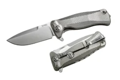 Couteau pliant LionSteel SR11 manche titanium 12cm pic brise-vitre + étui cuir