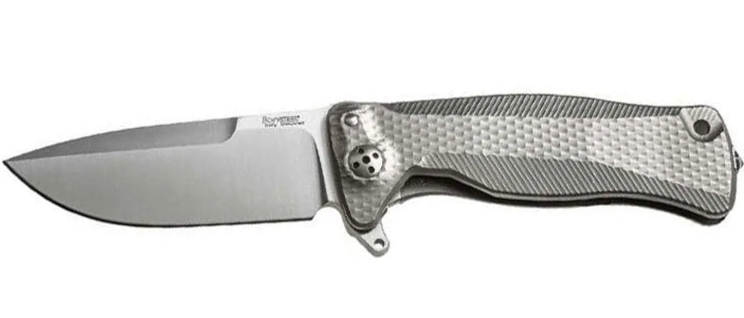Couteau pliant LionSteel SR11 manche titanium 12cm pic brise-vitre + étui cuir
