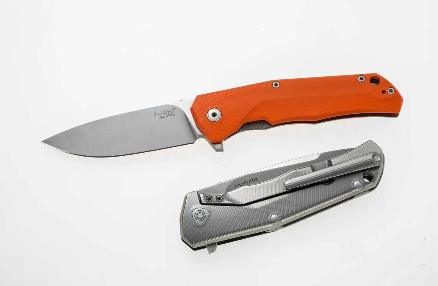 Couteau pliant LionSteel Tre manche G10 / titanium 10cm