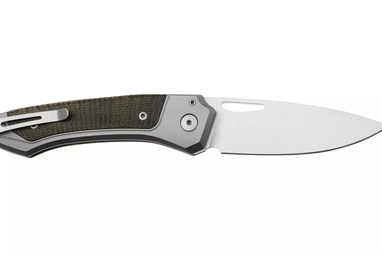 Couteau pliant LionSteel Twain TW-GYCVG manche 10,5cm en titanium gris et micarta vert