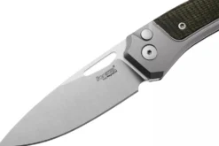 Couteau pliant LionSteel Twain TW-GYCVG manche 10,5cm en titanium gris et micarta vert
