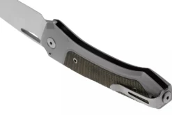 Couteau pliant LionSteel Twain TW-GYCVG manche 10,5cm en titanium gris et micarta vert