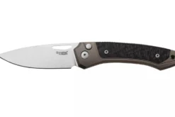 Couteau pliant LionSteel Twain TW-BRCF manche 10,5cm en titanium bronze et fibres de carbone