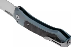 Couteau pliant LionSteel Twain TW-BLCF manche 10,5cm en titanium bleu et fibres de carbone