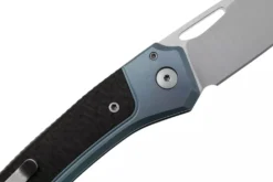 Couteau pliant LionSteel Twain TW-BLCF manche 10,5cm en titanium bleu et fibres de carbone