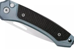 Couteau pliant LionSteel Twain TW-BLCF manche 10,5cm en titanium bleu et fibres de carbone