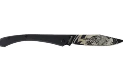 Couteau pliant LUG C63LTB2LG Aigle noir manche en G10 et acier noir 12cm avec clip