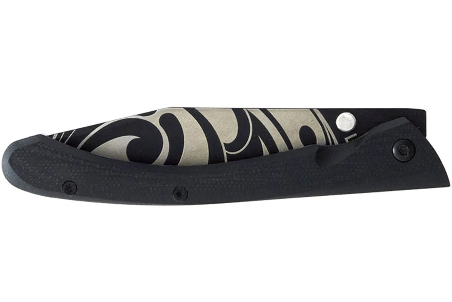 Couteau pliant LUG C63LTB2LI Tatoo noir manche en G10 et acier noir 12cm avec clip