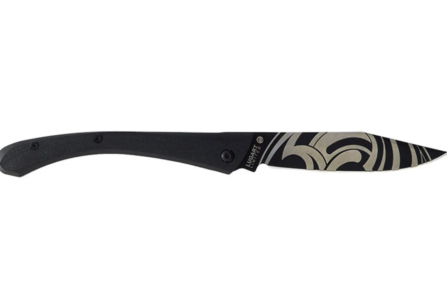 Couteau pliant LUG C63LTB2LI Tatoo noir manche en G10 et acier noir 12cm avec clip
