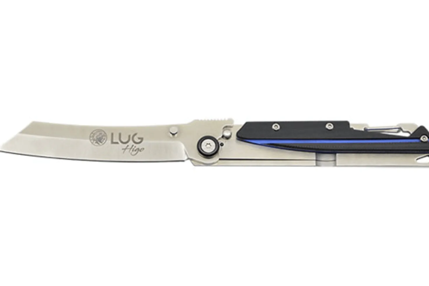 Couteau pliant LUG Higo LUSP3SHBLB manche en acier et G10 noir et bleu 11cm