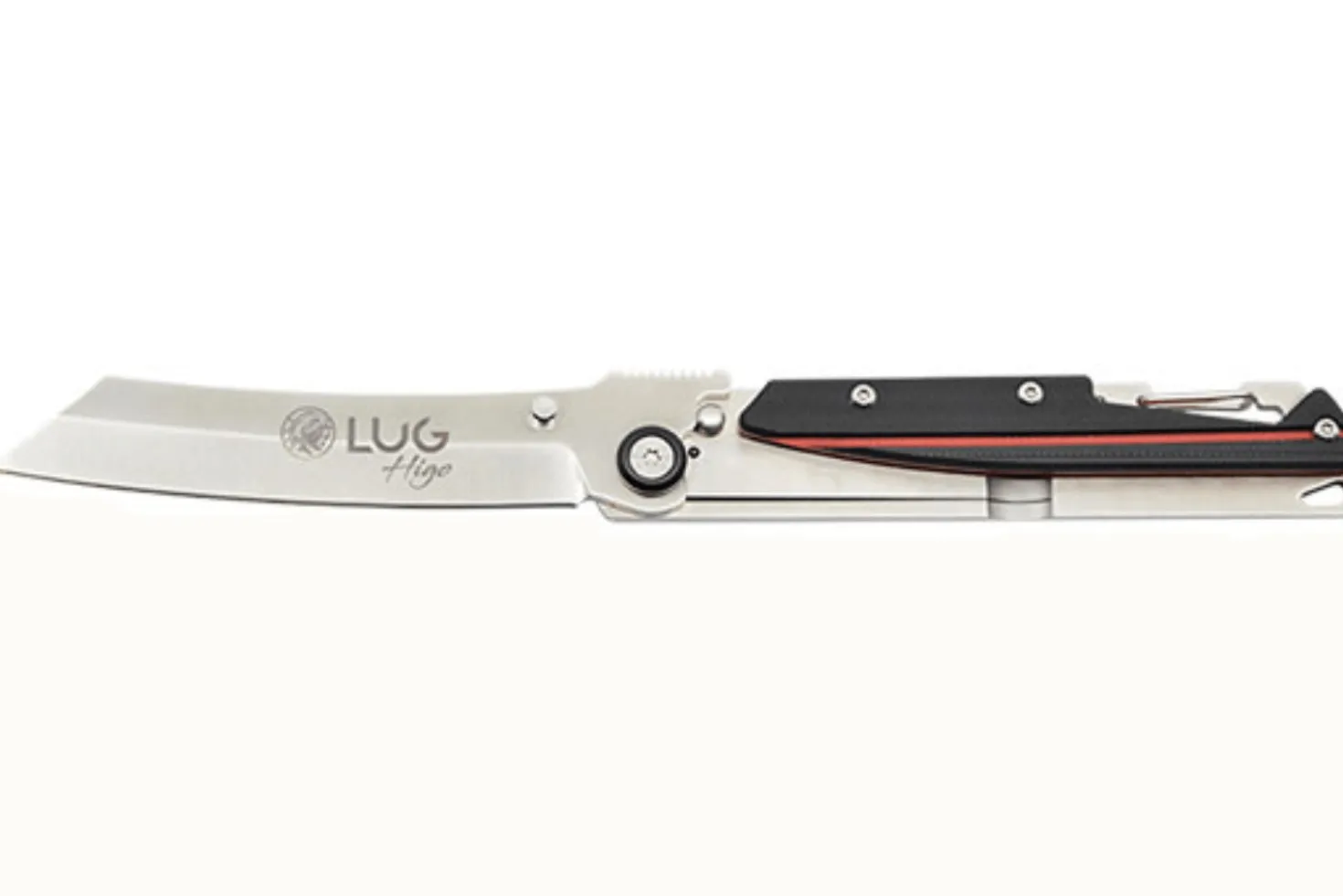 Couteau pliant LUG Higo LUSP3SHRB manche en acier et G10 noir et rouge 11cm