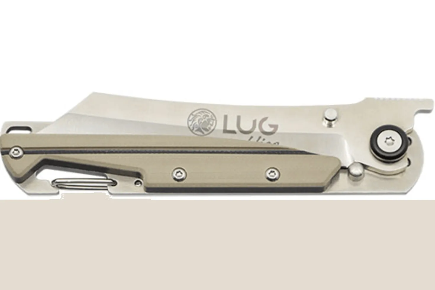 Couteau pliant LUG Higo LUSP3SHBD manche en acier et G10 désert et noir 11cm