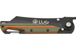 Couteau pliant LUG Higo Titanium LUSP3THOK manche en acier et G10 Kaki et orange 11cm