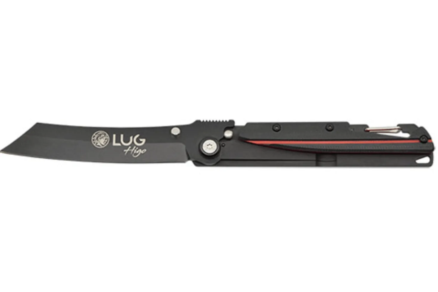 Couteau pliant LUG Higo Titanium LUSP3THRB manche en acier et G10 noir et rouge 11cm
