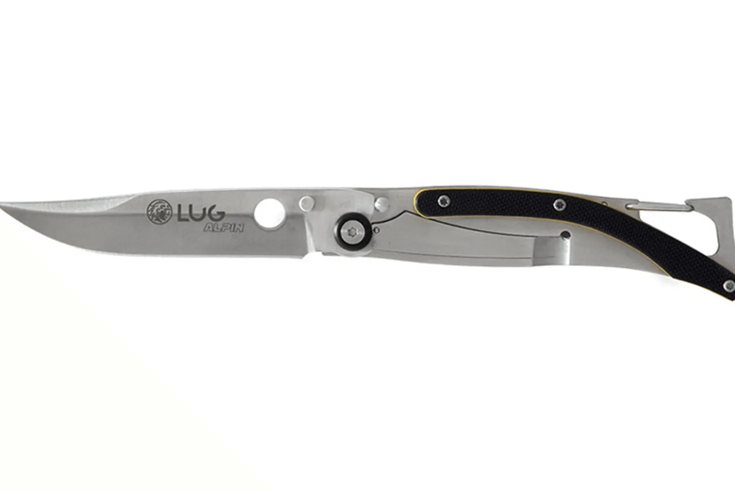 Couteau pliant Lug SP1SJN noir et jaune manche en G10 et acier 11cm avec clip