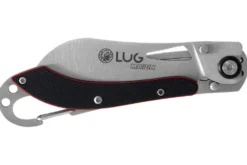Couteau pliant LUG SP2SRB noir et rouge manche en G10 et acier 11,6cm avec mousqueton