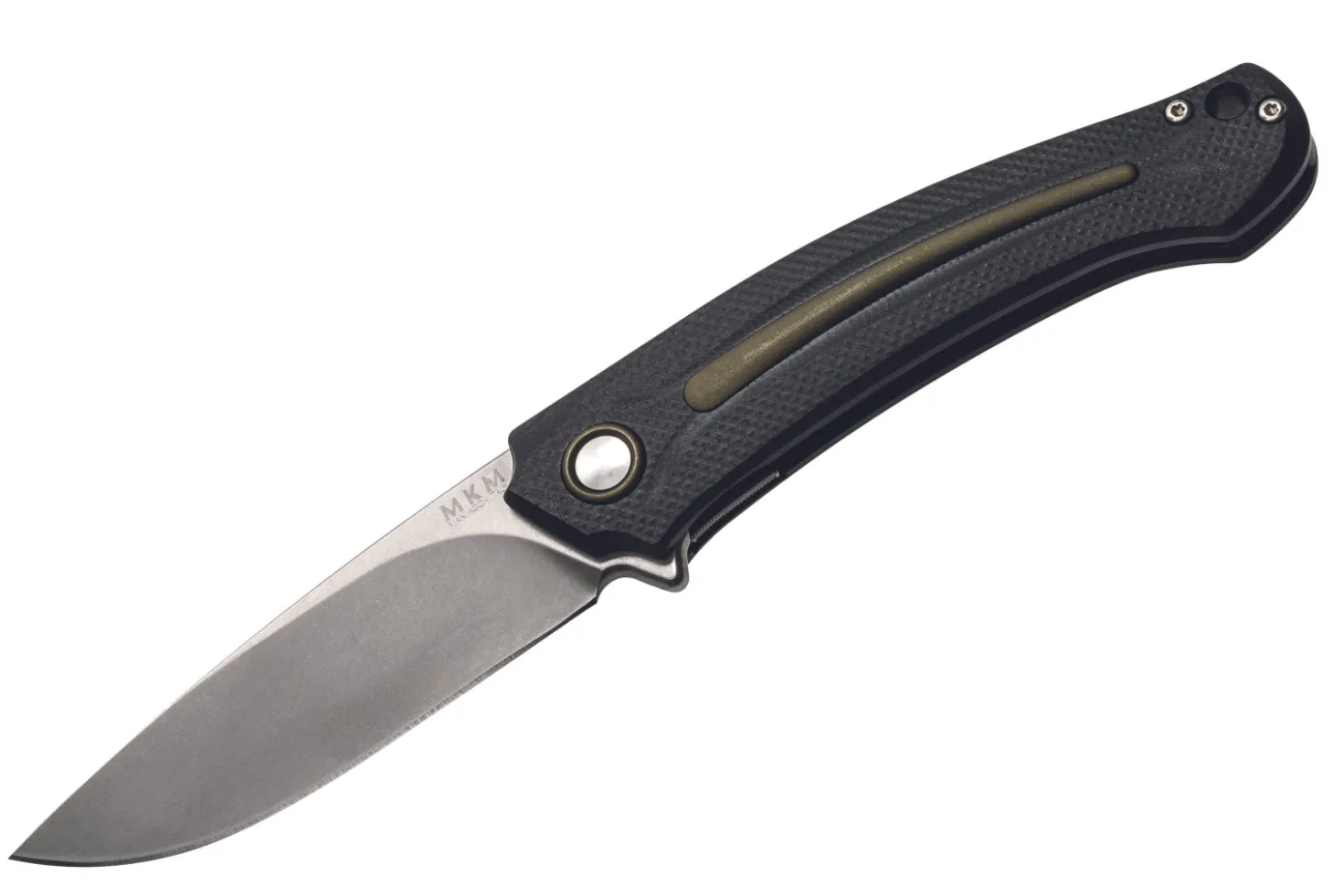 Couteau pliant MKM Arvenis By FOX Knives MK.FX01MGGR manche en G10 noir/Alu vert 12cm + étui