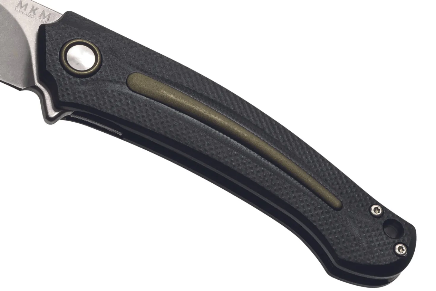 Couteau pliant MKM Arvenis By FOX Knives MK.FX01MGGR manche en G10 noir/Alu vert 12cm + étui