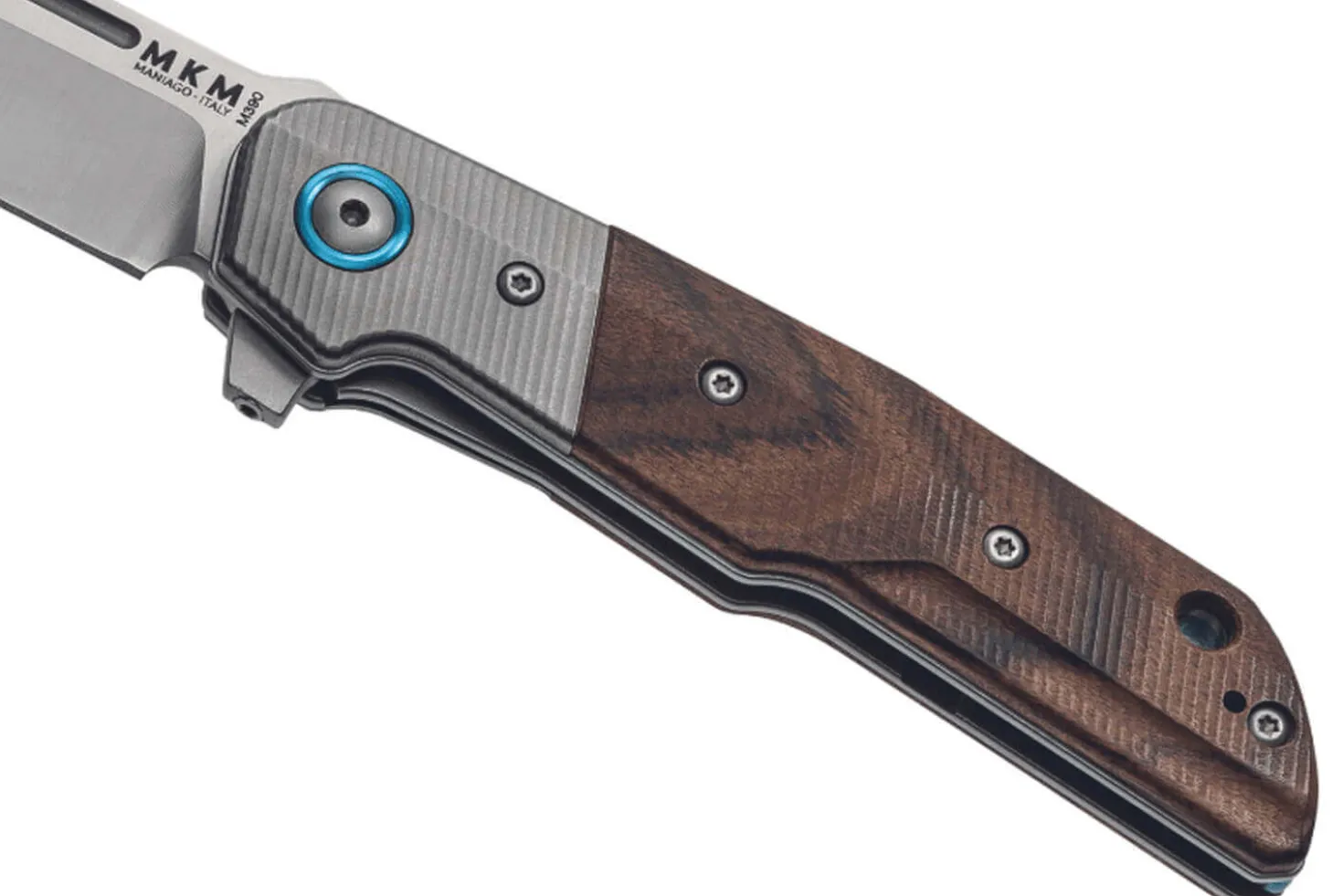 Couteau pliant MKM Clap By LionSteel MK.LS01ST manche en bois de Santal + mitre titanium 11cm + étui