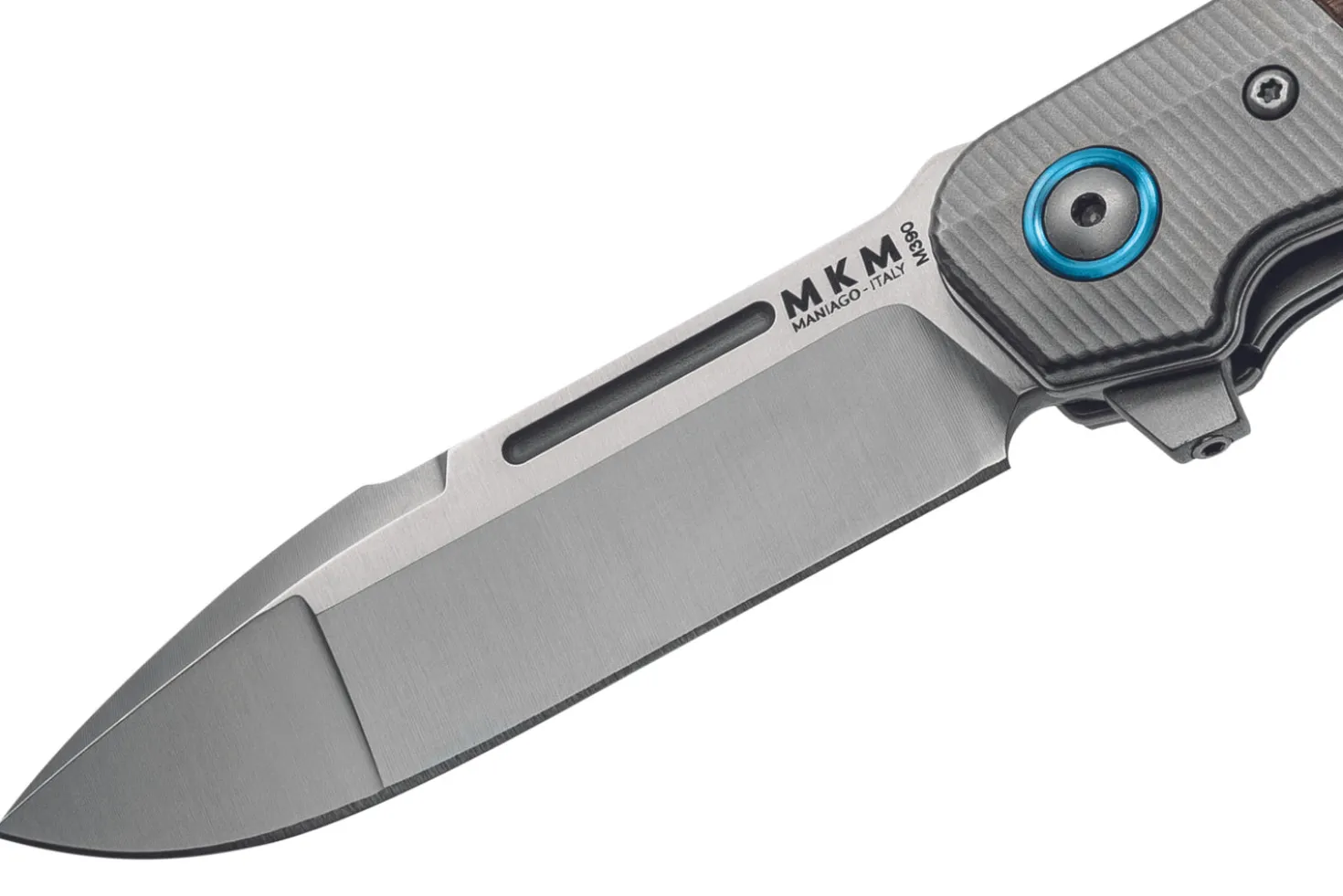 Couteau pliant MKM Clap By LionSteel MK.LS01ST manche en bois de Santal + mitre titanium 11cm + étui