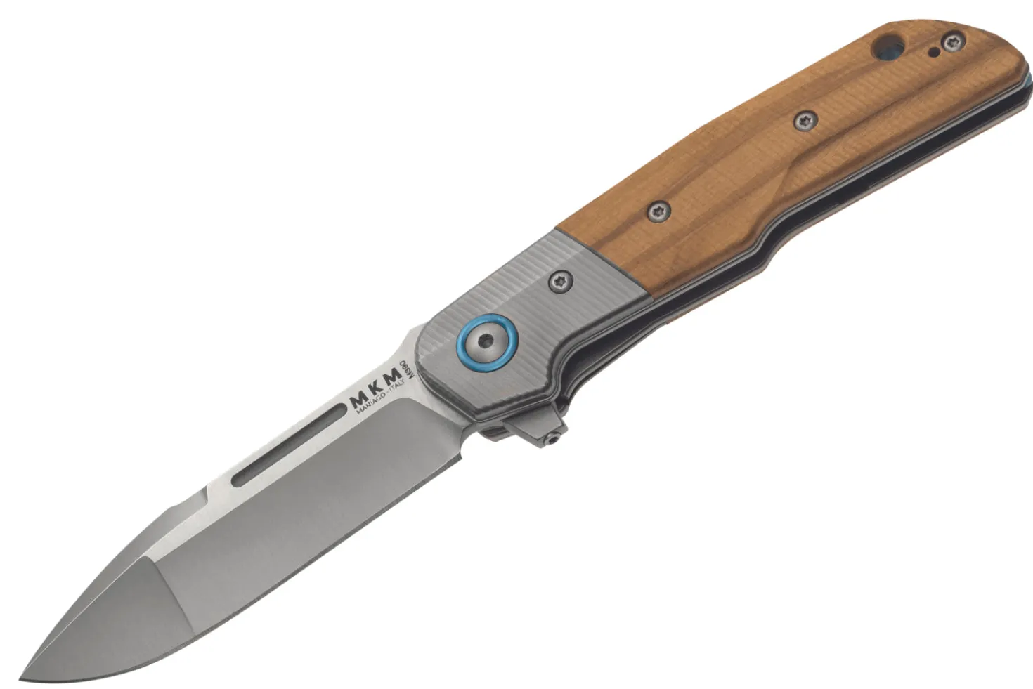 Couteau pliant MKM Clap By LionSteel MK.LS01OT manche Olivier/Titanium 11cm + étui