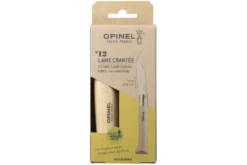 Couteau pliant Opinel n°12 lame crantée 12cm manche hêtre