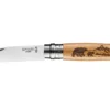 Couteau pliant Opinel Tradition Gravures Animalia Ours n°08 lame 8,5cm manche chêne