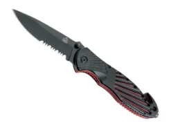 Couteau pliant Puma Tec 319911 à dents manche alu 11cm + fonctions secours