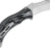 Couteau pliant QSP Eagle 120E karambit manche en G10 gris et noir 13,6cm