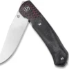 Couteau pliant QSP Gannet 137A manche en carbone et micarta noir et rouge 11,4cm