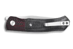 Couteau pliant QSP Gannet 137A manche en carbone et micarta noir et rouge 11,4cm