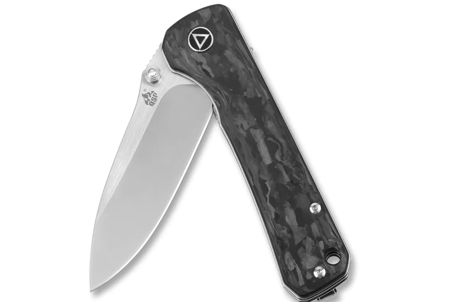 Couteau pliant QSP Hawk 131F manche en fibre de carbone noir et gris 10,5cm