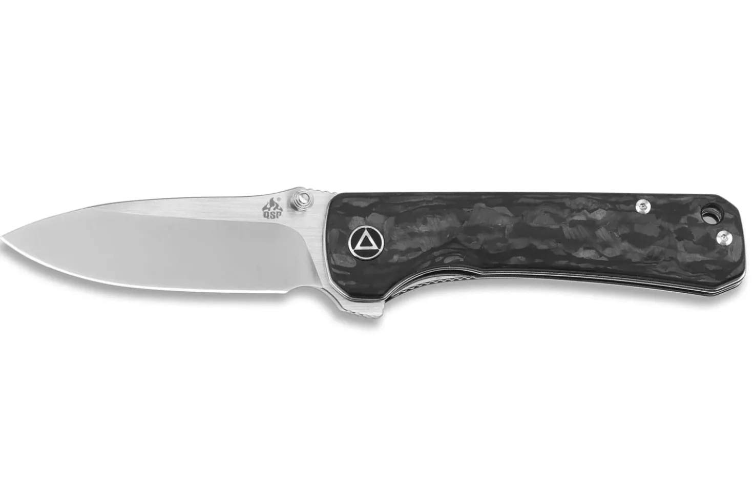 Couteau pliant QSP Hawk 131F manche en fibre de carbone noir et gris 10,5cm