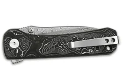 Couteau pliant QSP Hawk 131Q acier damas manche en fibre de carbone noir et aluminium 10,5cm