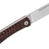 Couteau pliant QSP Hedgehog 142D manche en fibre de carbone noir et rouge 9,5cm