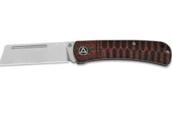 Couteau pliant QSP Hedgehog 142D manche en fibre de carbone noir et rouge 9,5cm