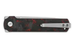 Couteau pliant QSP Lark 144D manche en carbone/G10 noir et rouge 10,8cm