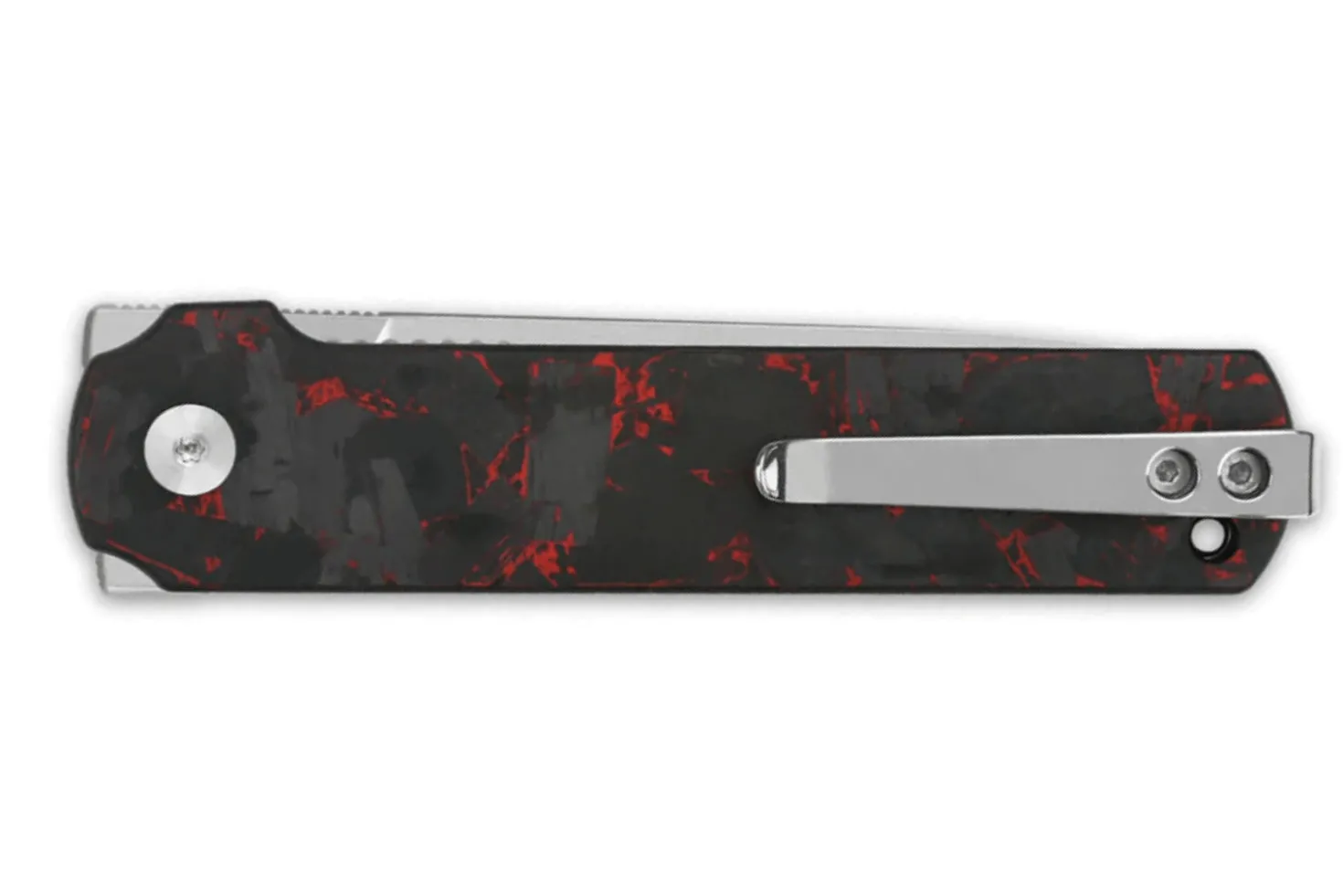 Couteau pliant QSP Lark 144D manche en carbone/G10 noir et rouge 10,8cm