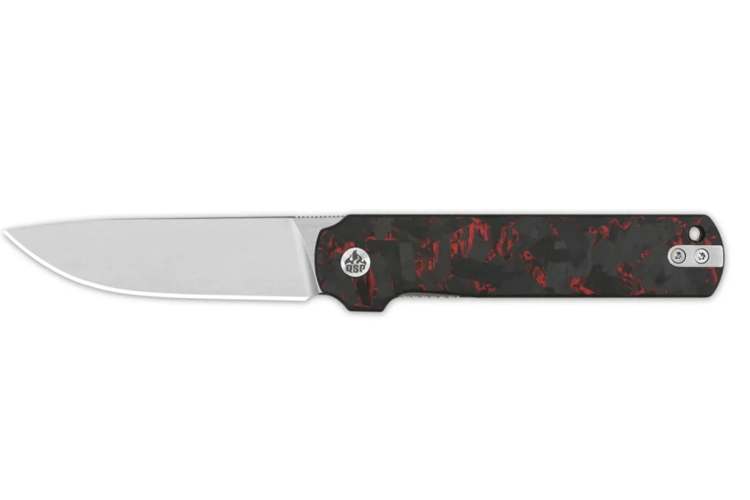 Couteau pliant QSP Lark 144D manche en carbone/G10 noir et rouge 10,8cm