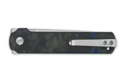 Couteau pliant QSP Lark 144E manche carbone/G10 noir et bleu 10,8cm